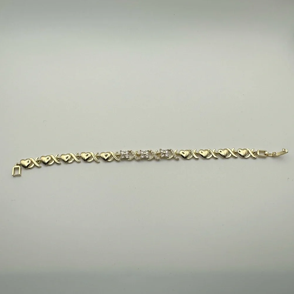 Hugs and Kisses Heart Gold Bracelet - Women Jewelry